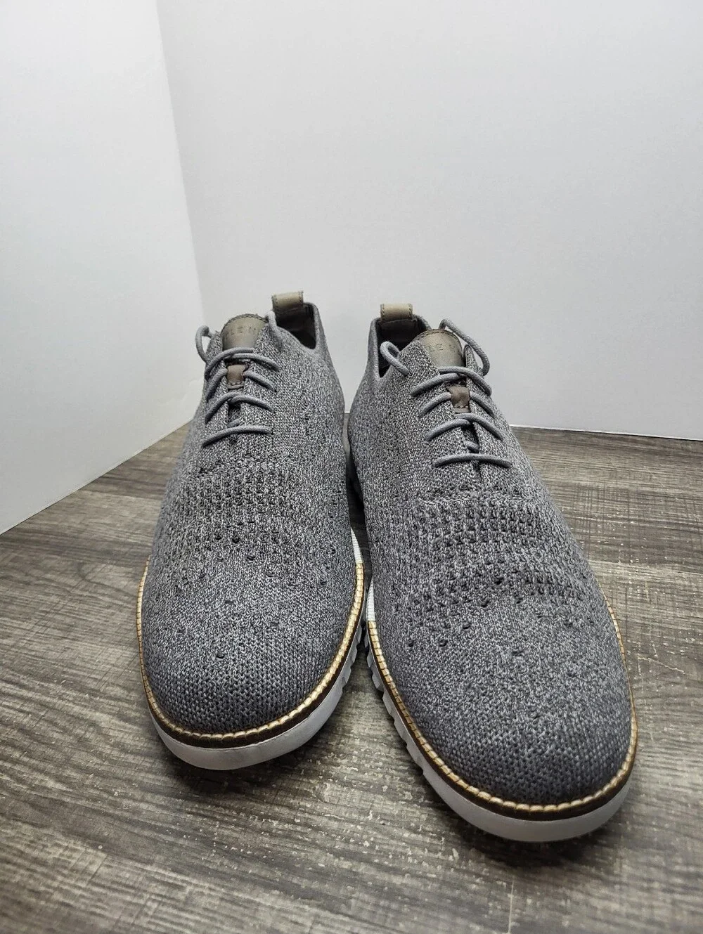 Cole Haan Zerogrand Stitchlite Gray Knit Sneaker Dress Shoes Men’s Size 13